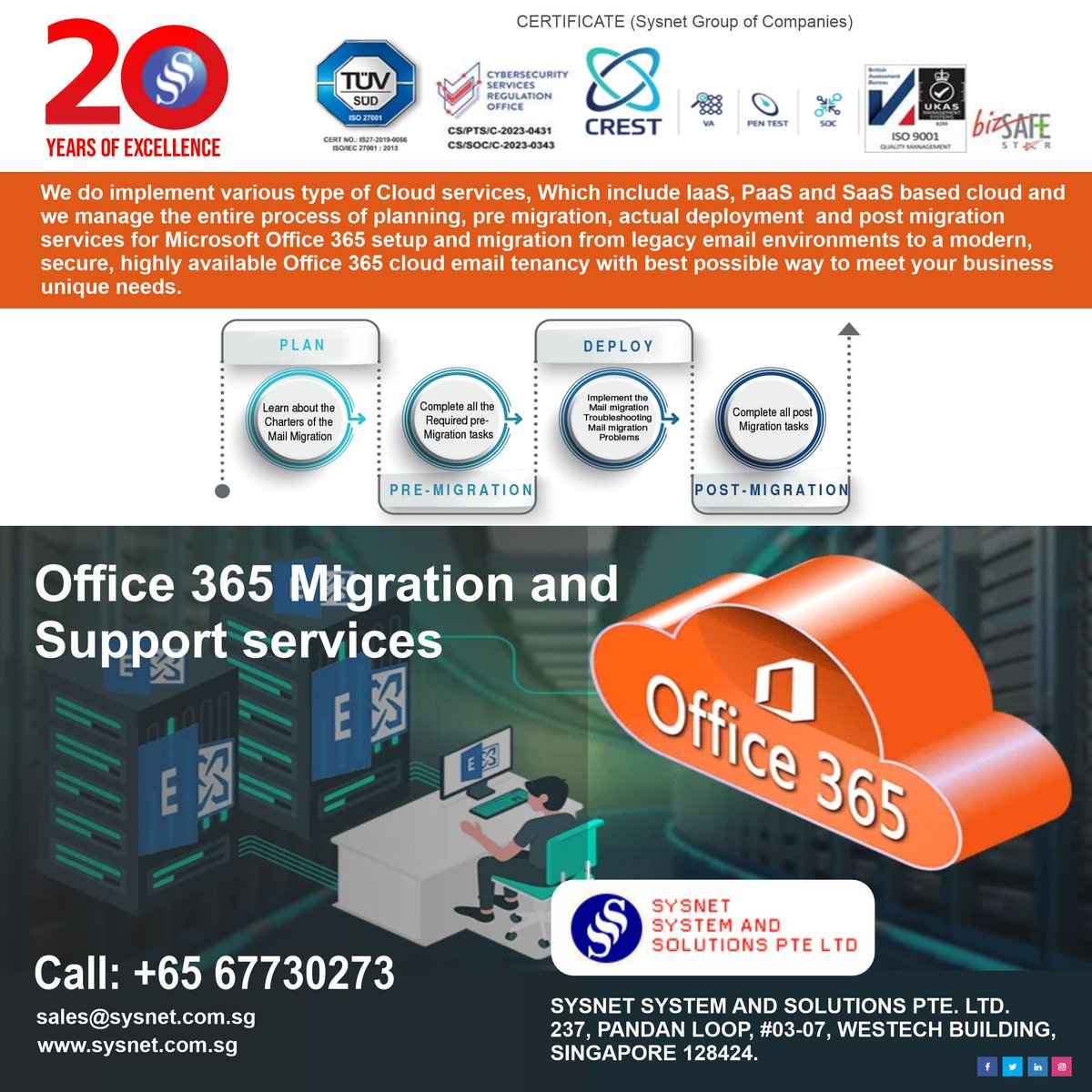 SgSysnet's tweet photo. Make your transition to Office 365 seamless with Sysnet’s Migration and Support Services. Let us handle the technicalities while you enjoy enhanced productivity. https://t.co/gdYAl563nY 
#Office365 #CloudSolutions #Sysnet https://t.co/ZktUHPhLYS