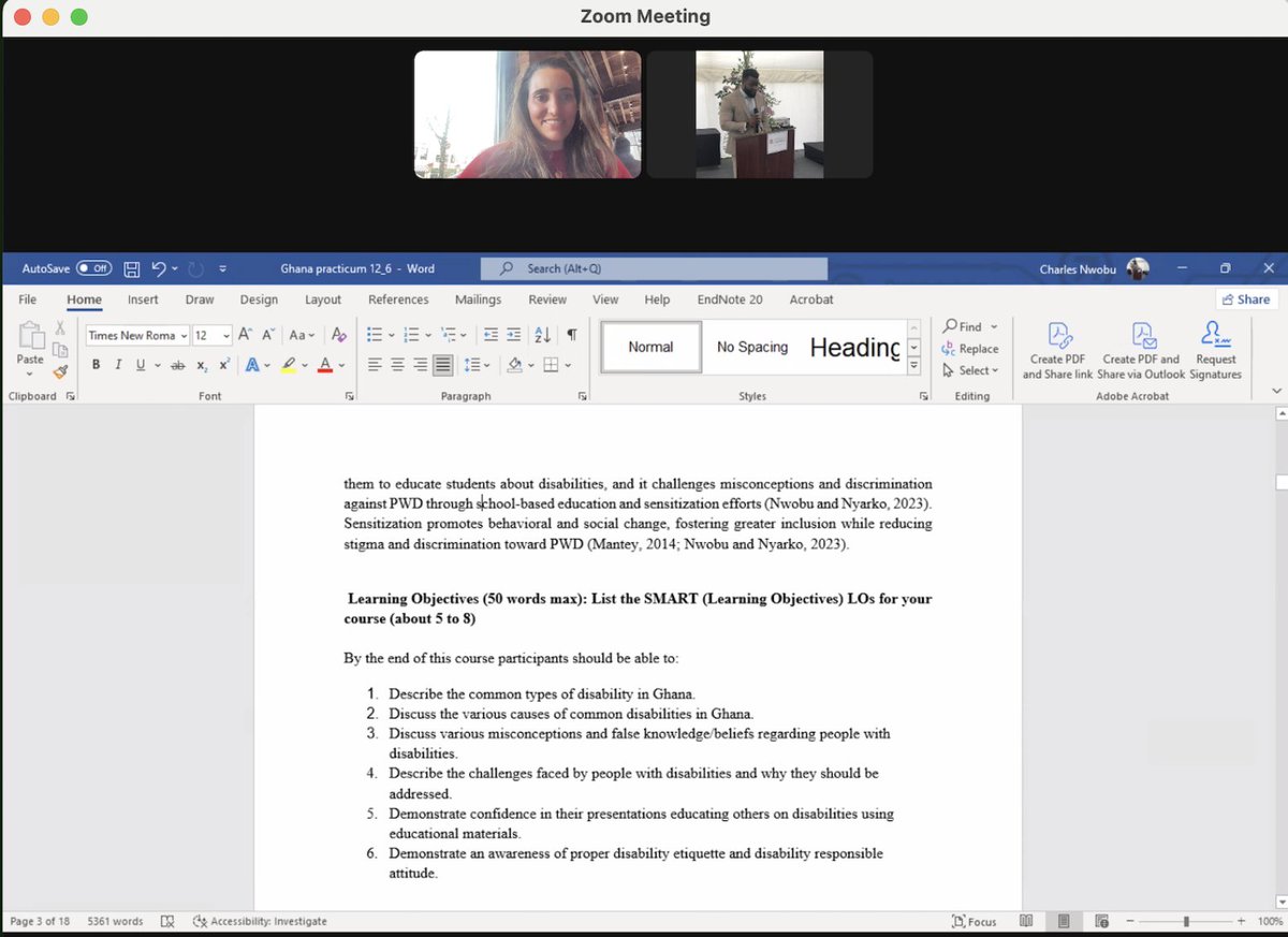 Dr. Michelle Harman PT, DPT just completed a Virtual Practicum with Dr. Nwobu in Ghana, through CFHI - check out our Instagram for details!