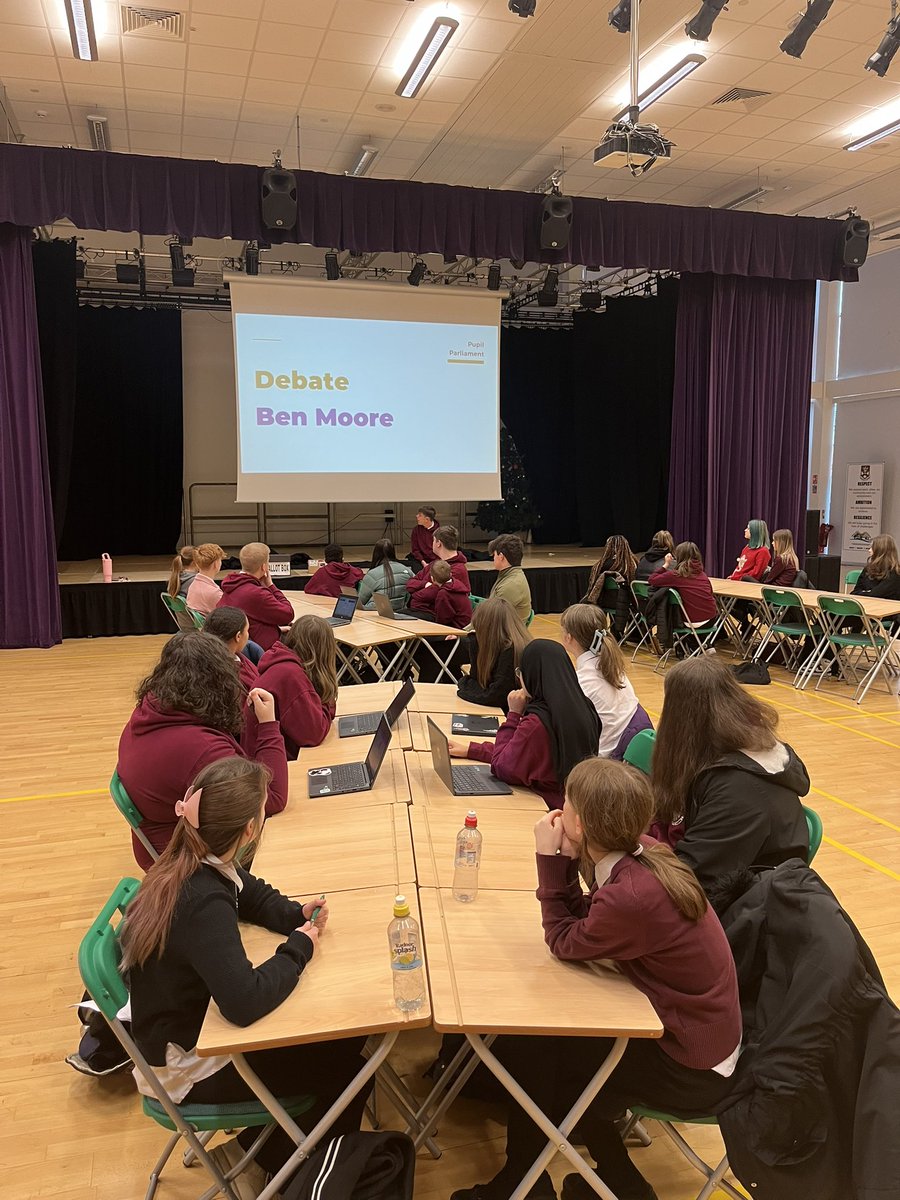 MrSmithAlloa's tweet photo. Genuine pupil voice in action today. A Parliament session led by our very own MSYP, Ben Moore.

A number of pupils shared their proposals linked to the RRS survey data around safety, relationships and having their views heard.

Debating skills ✅
Voting ✅
Action ⏳ https://t.co/38csYRhYQL