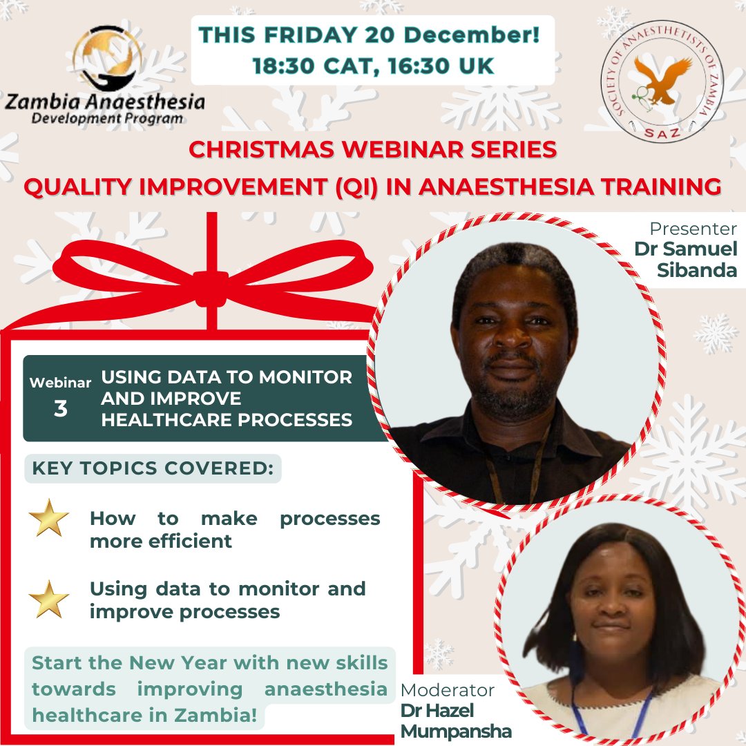 🎄 Join us this Friday for Part 3 of our expert-led Quality Improvement (QI) webinar series! 🎄

✅ Already registered? Check your inbox for the calendar invite and Zoom link.
We can’t wait to see you there! Let’s learn and grow together. ✨

#qualityimprovement #saz #zadp