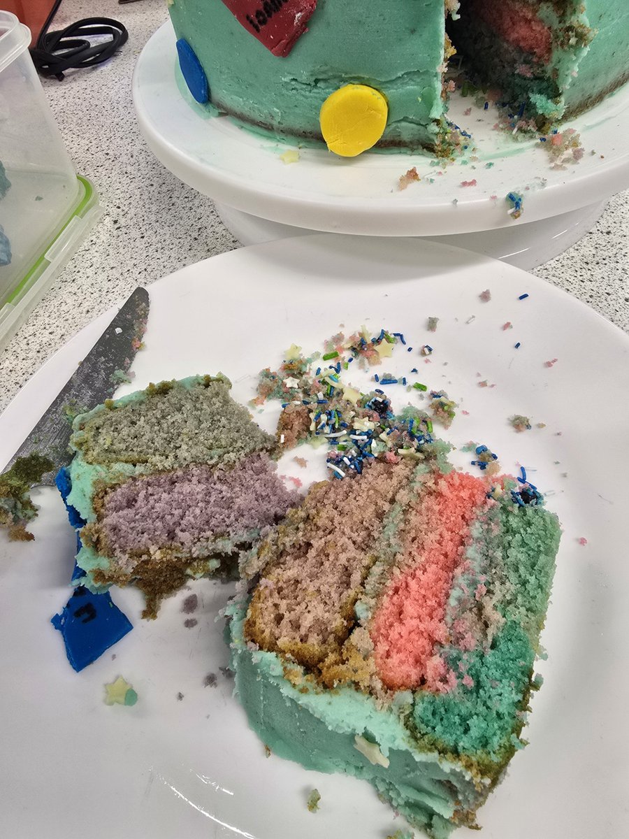 SaintMichaelsCE's tweet photo. #StMichaelsScience
This team masterpiece was made by Imogen and Erin from 702 tutorial. Team Science were blown away by this awesome design, the cake even contained space dust inside! Well done girls! https://t.co/VAMGOBRCKM