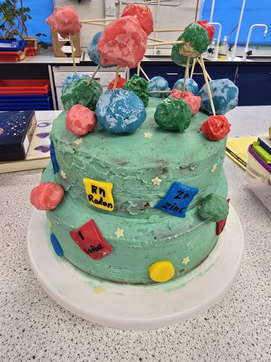 SaintMichaelsCE's tweet photo. #StMichaelsScience
This team masterpiece was made by Imogen and Erin from 702 tutorial. Team Science were blown away by this awesome design, the cake even contained space dust inside! Well done girls! https://t.co/VAMGOBRCKM