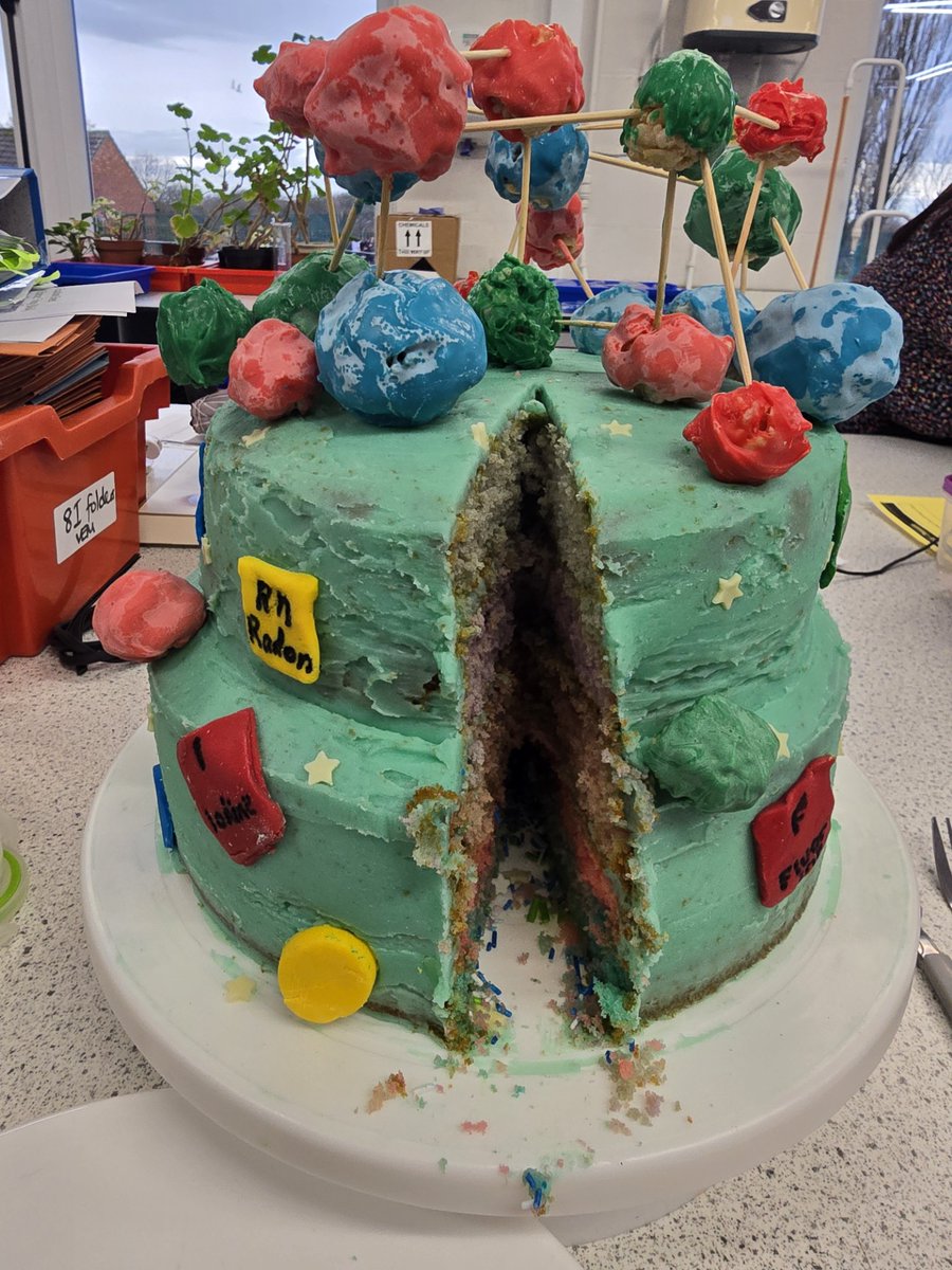 SaintMichaelsCE's tweet photo. #StMichaelsScience
This team masterpiece was made by Imogen and Erin from 702 tutorial. Team Science were blown away by this awesome design, the cake even contained space dust inside! Well done girls! https://t.co/VAMGOBRCKM