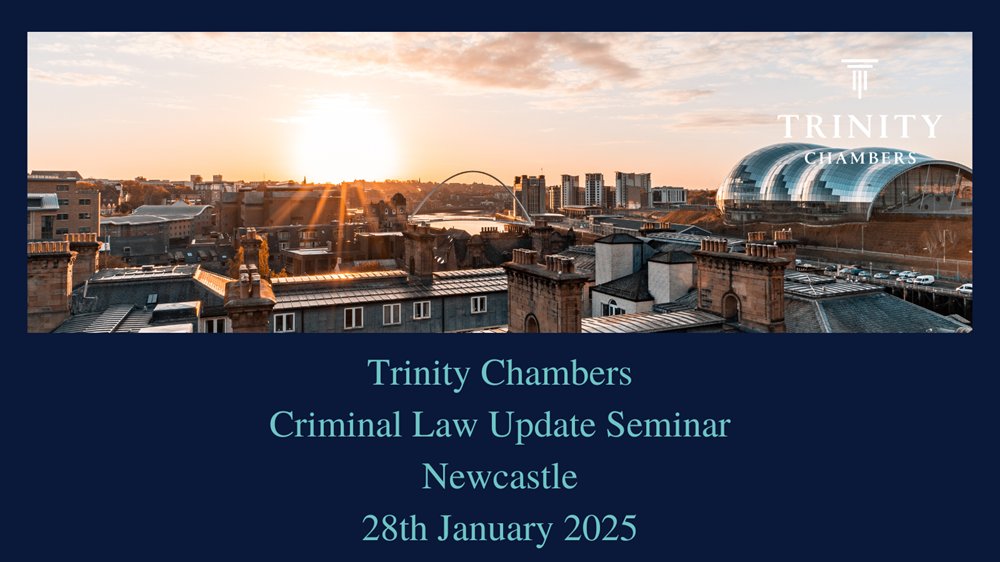 ChambersTrinity's tweet image. On the evening of Tuesday 28th January 2025 members of Trinity's Criminal team will be delivering a seminar entitled: 'Modern Slavery : Defence Perspectives and Practice'. To book a place please email liam@trinitychambers.co.uk #ModernSlavery #HumanTrafficking #Section45