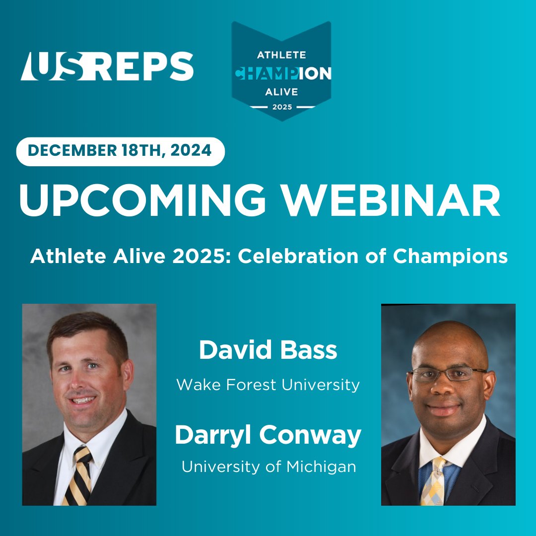 Have you registered for our upcoming webinar Athlete Alive 2025: Celebration of Champions? Don’t miss the opportunity to learn how two of our Champion Universities have successfully implemented best practices to prevent student-athlete injuries and deaths. bit.ly/4fgXgb8