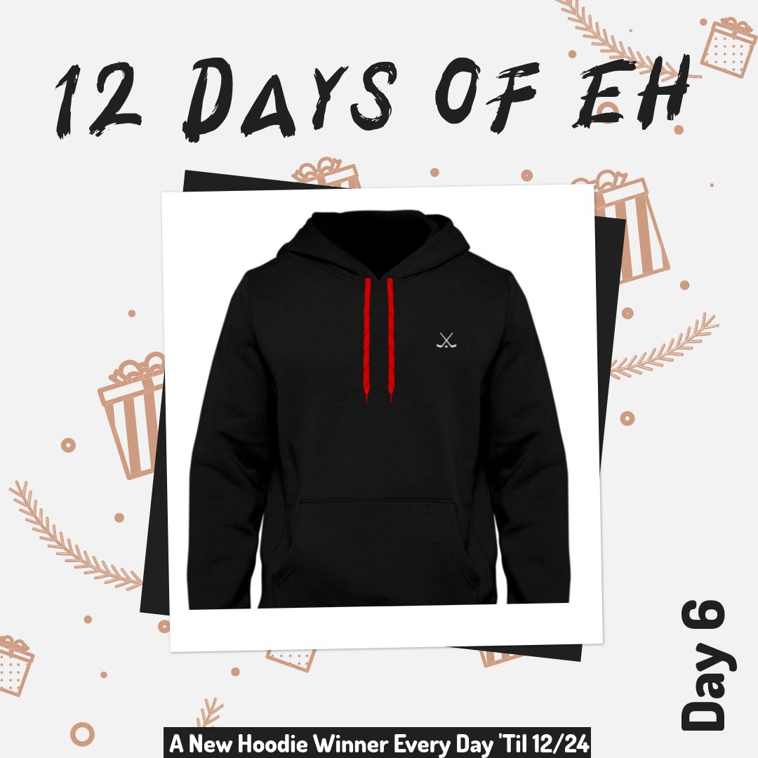 EHClothing's tweet photo. 🎄🎁🎄12 DAYS OF CHRISTMAS🎄 🎁🎄
 🎁🎄🎄🎁🎄 GIVEAWAY  🎄🎁🎄🎄🎁

DAY 6️⃣

We’re giving away a new Hockey Lace Hoodie from our store each day ‘til 12/24.

How to enter:

1. Follow @ehclothing 
2. Quote this post with #EHMerryChristmas OR tag a friend!

*One winner across socials will be shared and contacted via DM at the end of each giveaway. Closes at midnight EST of posting day*