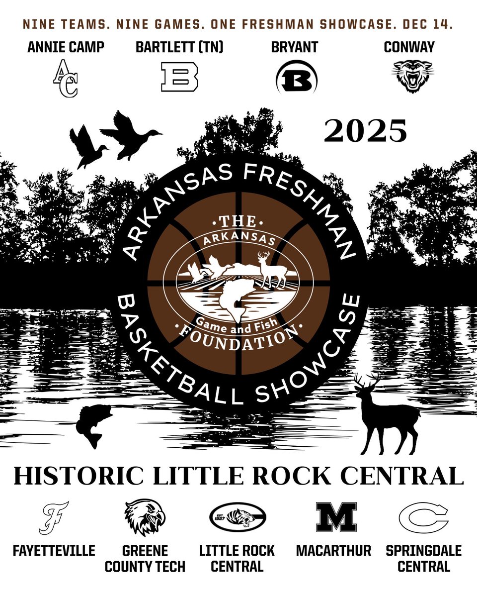 Arkansas Freshmen Basketball Showcase Standouts 🏀 
Sponsored by <a href="/ARGameandFish/">Arkansas Game and Fish Commission</a> 

LR Central:
2028 Tre Hope <a href="/TreHope2028/">Tre Hope</a> 
2028 King Cavaness <a href="/kingcav2k28/">Kingston Cavaness</a> 

Fayetteville:
2028 Mitch Kirkland <a href="/Mitchkirkland31/">Mitch Kirkland</a> 
2028 Byron Daniels Jr <a href="/ByronDanielsJr1/">Byron Daniels Jr 2028</a> 
2028 Chandler Cooper 

Bartlett: