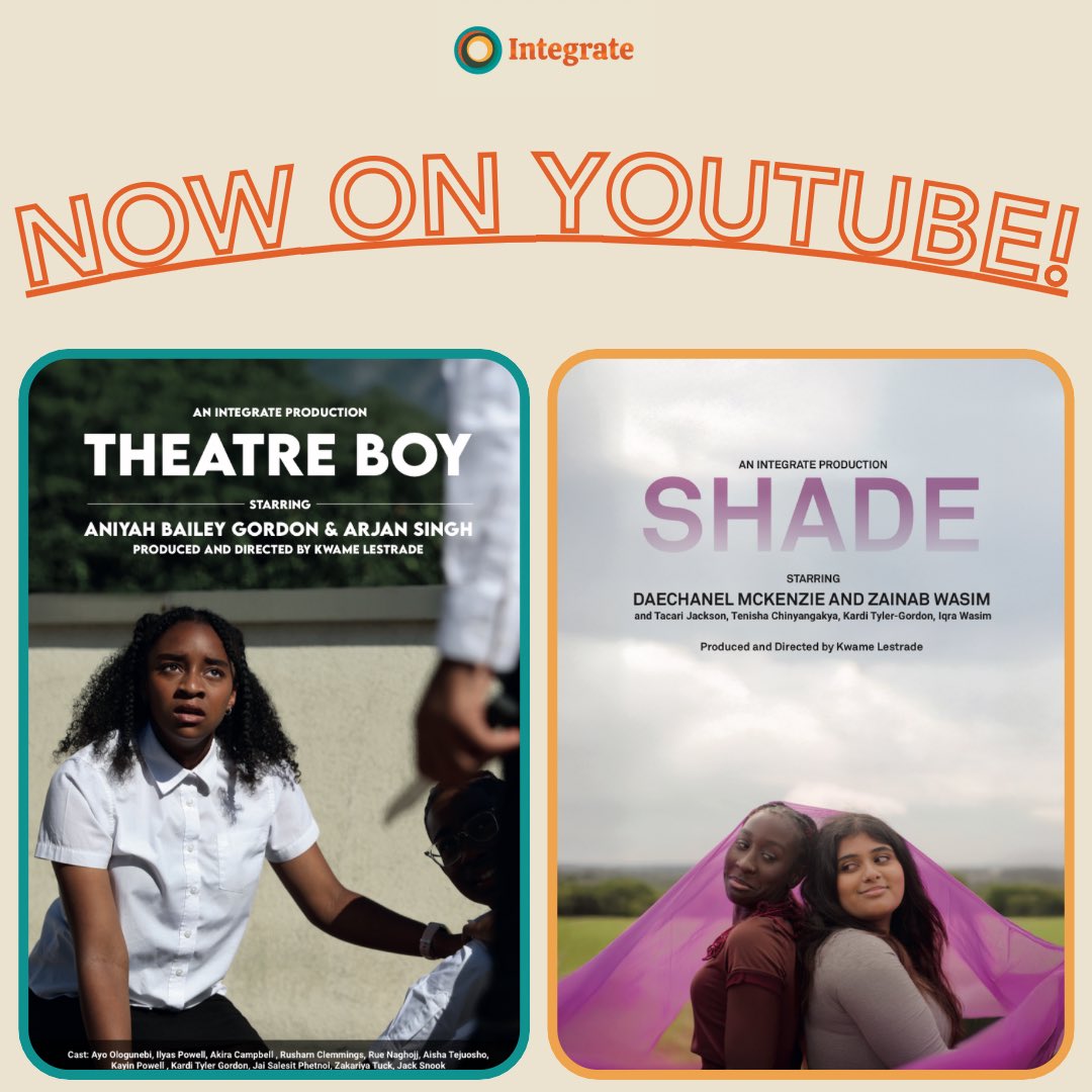 Our two latest films Theatre Boy &amp; Shade are now on YouTube!✨ Theatre Boy focusses on serious youth violence and knife crime, while Shade covers the impact of colourism.✨ Both films were created with our young people and we are so incredibly proud of everyone involved!