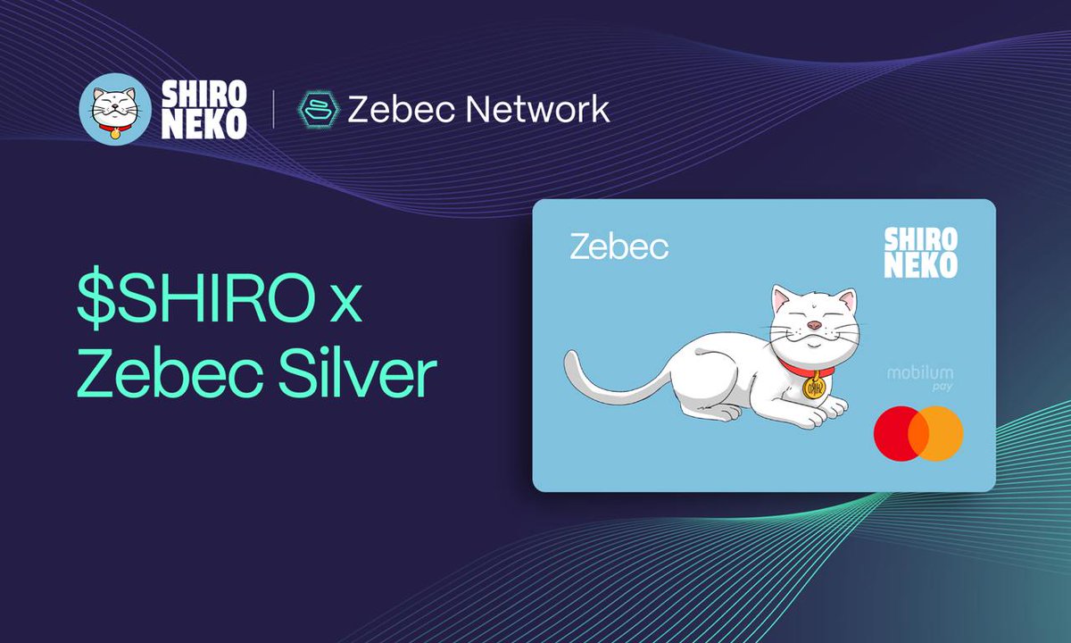 🐱 SHIRO joins the pack! 🐱

<a href="/shiro/">Shiro Neko</a> is coming to the Zebec Silver Card by the end of this week! 💳 Load up your card with $SHIRO and spend it anywhere Mastercard is accepted. 🌍

But that’s not all—SHIRO will also be getting its own custom Black Card this January! 🖤

Special