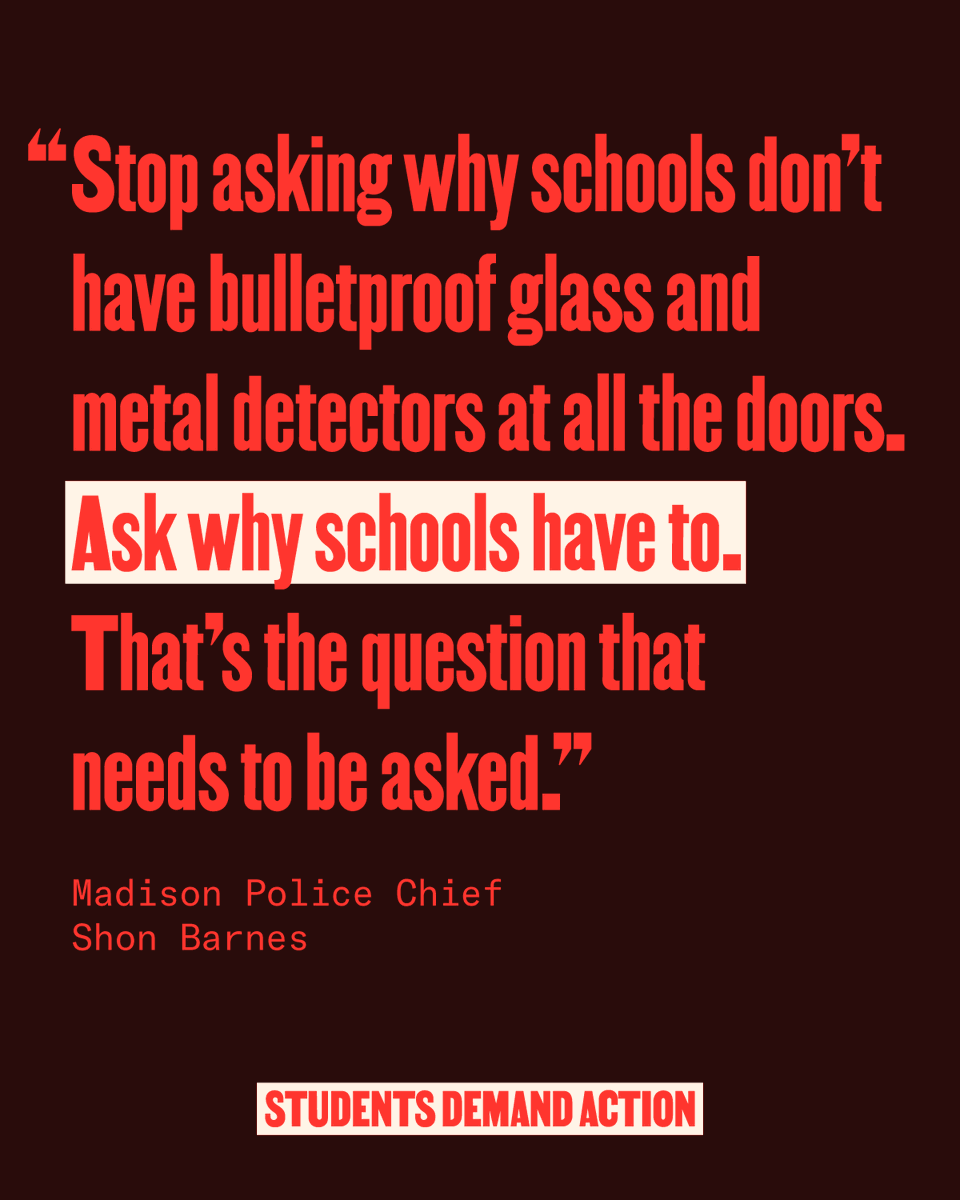 Turning our schools into prisons is the dystopia the gun lobby wants. We shouldn’t have to live like that. Instead, we demand stronger gun laws and proactive school safety policies that will keep guns from getting to our campuses in the first place.

Join us to demand action: