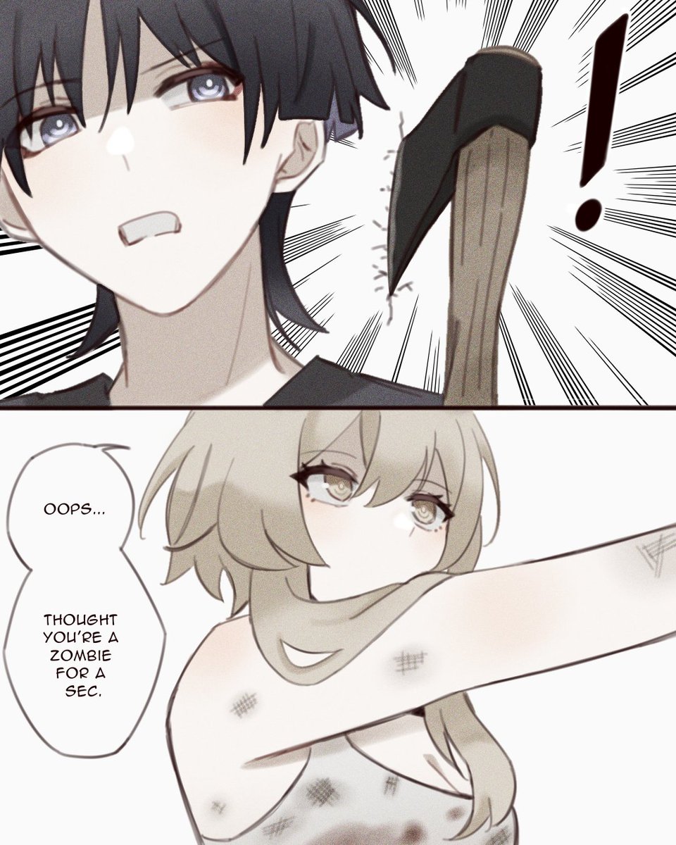 ayanime_aya's tweet photo. (1/3) - “My first meeting with you.” Zombie Apocalypse AU

that one certain korean zombie series made me inspired😞
#scaralumi #wanlumi https://t.co/mnmXMX72GQ