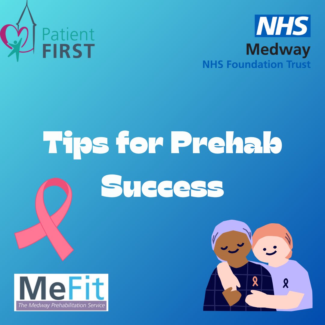 MedwayPrehab's tweet photo. Tips for Prehab success!

Here are a few things to get you started at Prehab:

1.Start strengthening some key muscle groups 
2.Increase aerobic activity (walking, swimming, cycling)
3.Stay consistent!

Follow these rules to ensure Prehab success and reduce recovery times! https://t.co/A2UDexvj9A