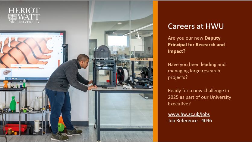 We are looking to appoint a new Deputy Principal for Research and Impact to join us as part of our University Executive team. 🔬

Learn more: bit.ly/4gbX5iy

#HeriotWattUni