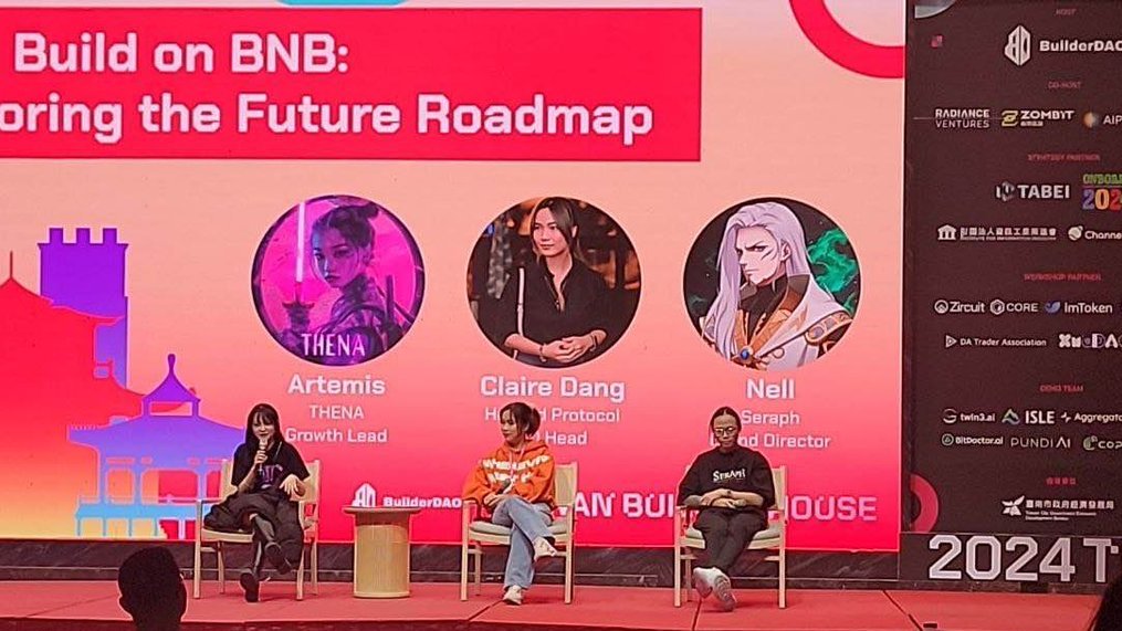 THENA (@thenafi_) on Twitter photo This past week, our Growth Lead <a href="/0xcestartemis/">Artemis萊兒(💜,🏛️)(💫,💫) 🔜 ETHCC 🇫🇷</a> represented THENA at #TBW2024 <a href="/TaipeiWeek/">Taipei Blockchain Week</a>.
The event wrapped up with a panel hosted by <a href="/TWBuilderHouse/">Taiwan Builder House | 📍Taipei, Taiwan</a>, exploring THE vision for <a href="/BNBCHAIN/">BNB Chain</a>'s future.
See you at the next one! This past week, our Growth Lead <a href="/0xcestartemis/">Artemis萊兒(💜,🏛️)(💫,💫) 🔜 ETHCC 🇫🇷</a> represented THENA at #TBW2024 <a href="/TaipeiWeek/">Taipei Blockchain Week</a>.
The event wrapped up with a panel hosted by <a href="/TWBuilderHouse/">Taiwan Builder House | 📍Taipei, Taiwan</a>, exploring THE vision for <a href="/BNBCHAIN/">BNB Chain</a>'s future.
See you at the next one!