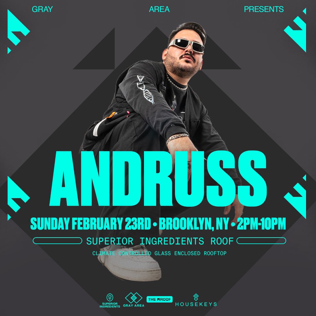 <a href="/AndrussMusic/">Andruss</a> takes over The Roof at Superior Ingredients this February! 

Register for pre-sale now: grayarea.co/events/andruss…