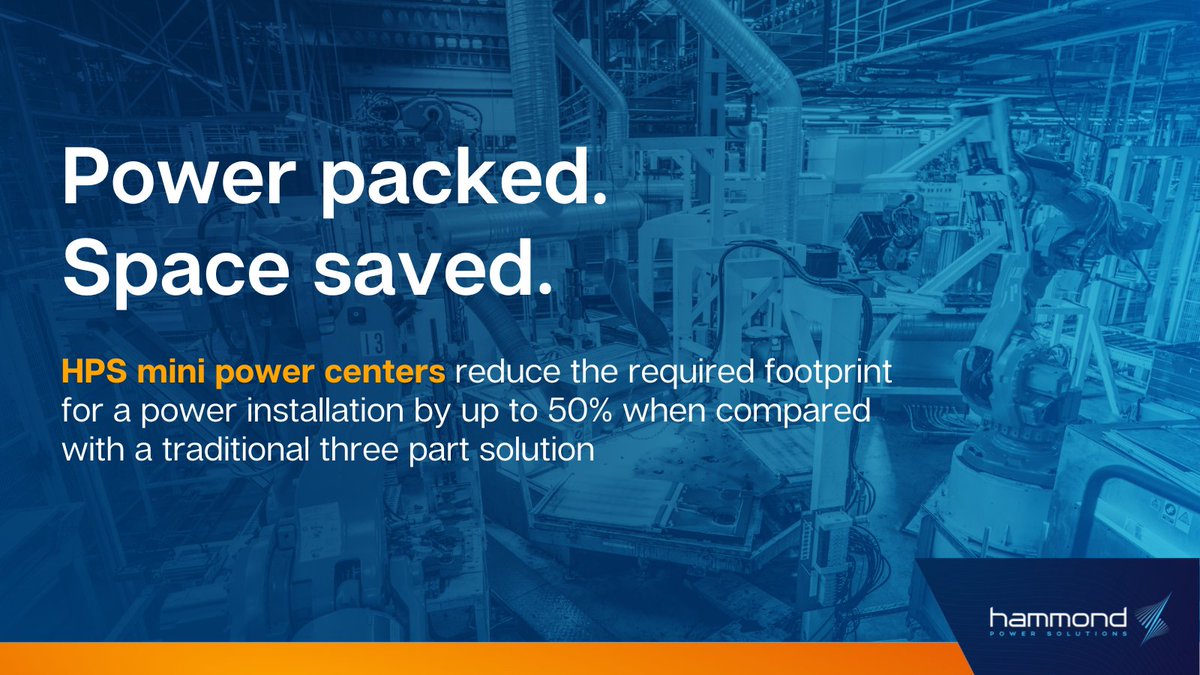 Designed to reduce footprint by up to 50% compared to traditional three-part solutions, HPS Mini Power Centers are ideal for industrial sites, tight electrical rooms, and any application where space is at a premium. americas.hammondpowersolutions.com/products/speci…