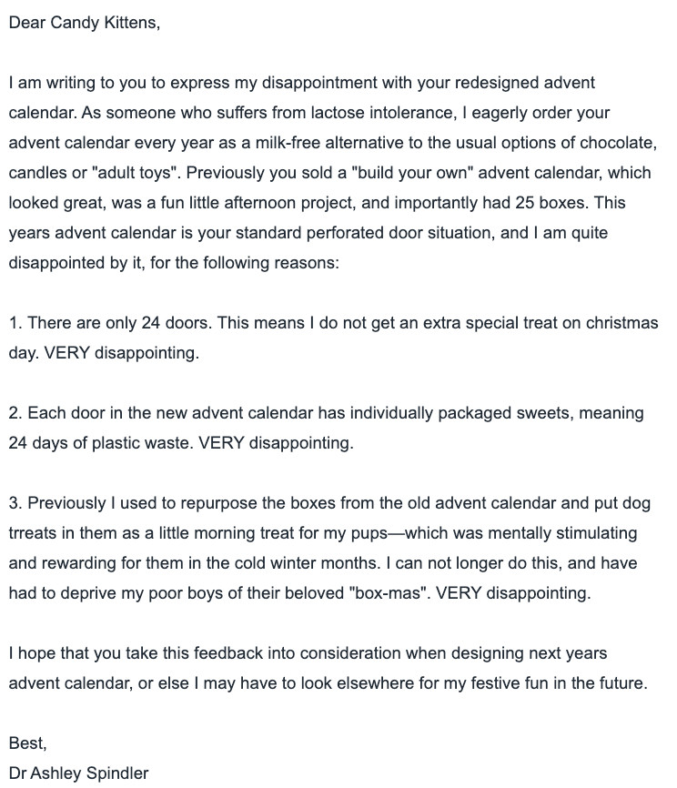 I have sent a very serious complaint message to the people behind the <a href="/candykittens/">Candy Kittens</a> sweets brand. I hope you will all support me in this difficult time.