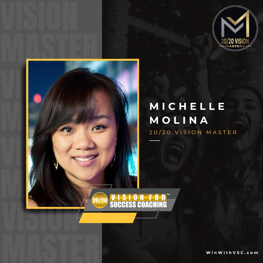 20_20_Vision_'s tweet image. Congrats to Michelle Molina, our newest 20/20 Vision Masters Elite Member! 👏🏻 Ready to elevate your business journey? 🌟 Join our Masters program! 💪🏻 Visit WinWithVSC.com. #2020VisionForSuccess