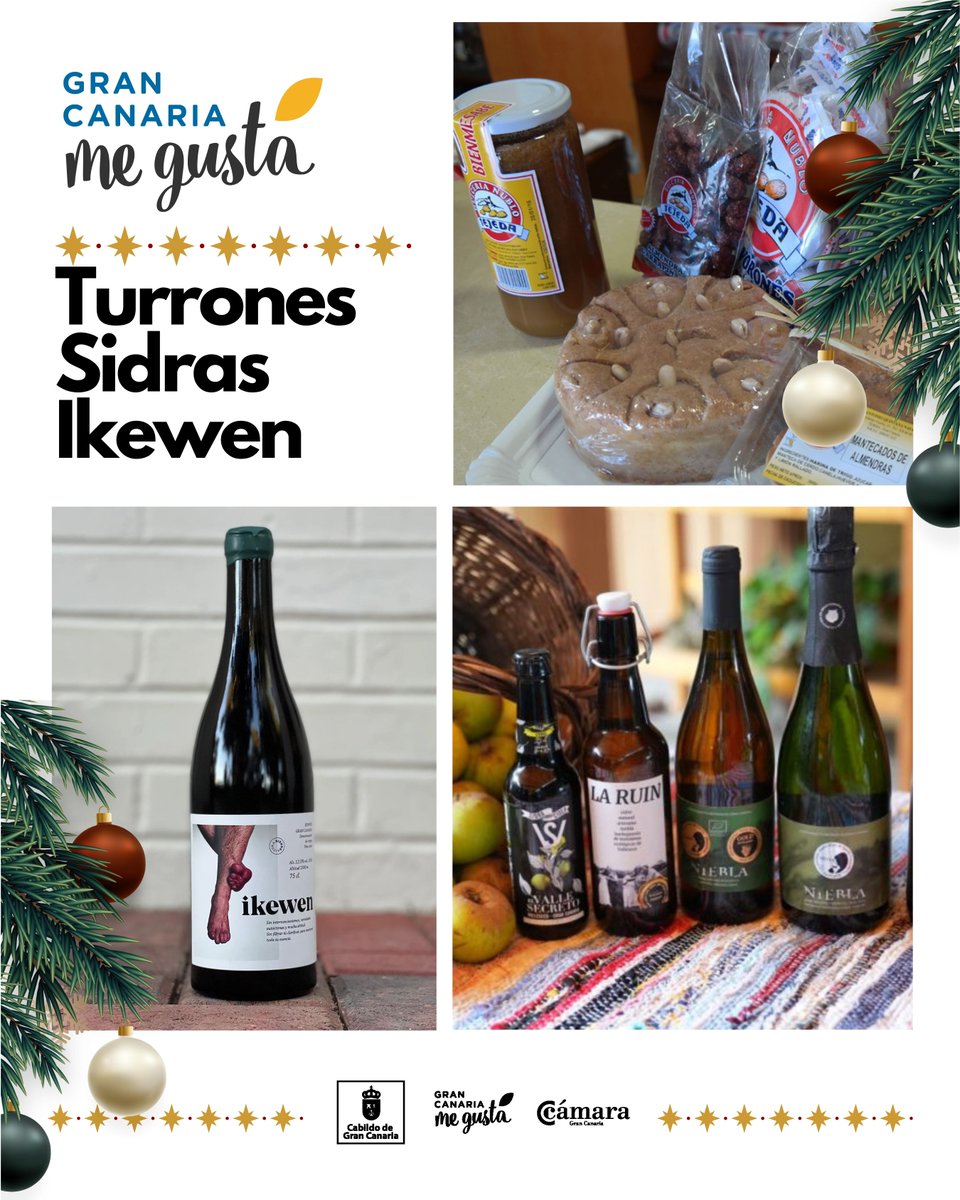 En esta época de brindis 🥂 y 🎁regalos queremos ayudarte!
Chaxiraxi Triana, de The Canary Wine, nos propone brindar con un buen tinto de #GranCanaria y tomar un codillo de cochino negro. Para el postre, turrón de Tejeda, acompañado de sidra de Valleseco