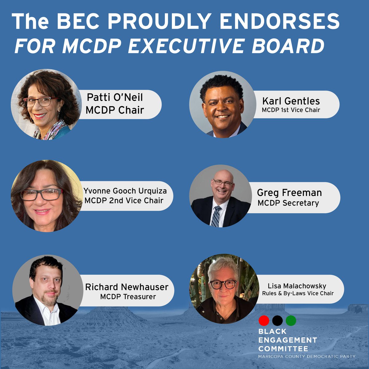 Black Engagement Committee - MCDP (@bec_mcdp) on Twitter photo The Black Engagement Committee supports proven leaders advancing the Democratic Party, prioritizing Black voters' issues, and driving meaningful change. #LeadershipMatters #MCDP <a href="/MaricopaDems/">Maricopa County Democratic Party</a> <a href="/KarlGentles/">Karl Gentles</a> <a href="/freemanforaz/">Greg Freeman</a> The Black Engagement Committee supports proven leaders advancing the Democratic Party, prioritizing Black voters' issues, and driving meaningful change. #LeadershipMatters #MCDP <a href="/MaricopaDems/">Maricopa County Democratic Party</a> <a href="/KarlGentles/">Karl Gentles</a> <a href="/freemanforaz/">Greg Freeman</a>