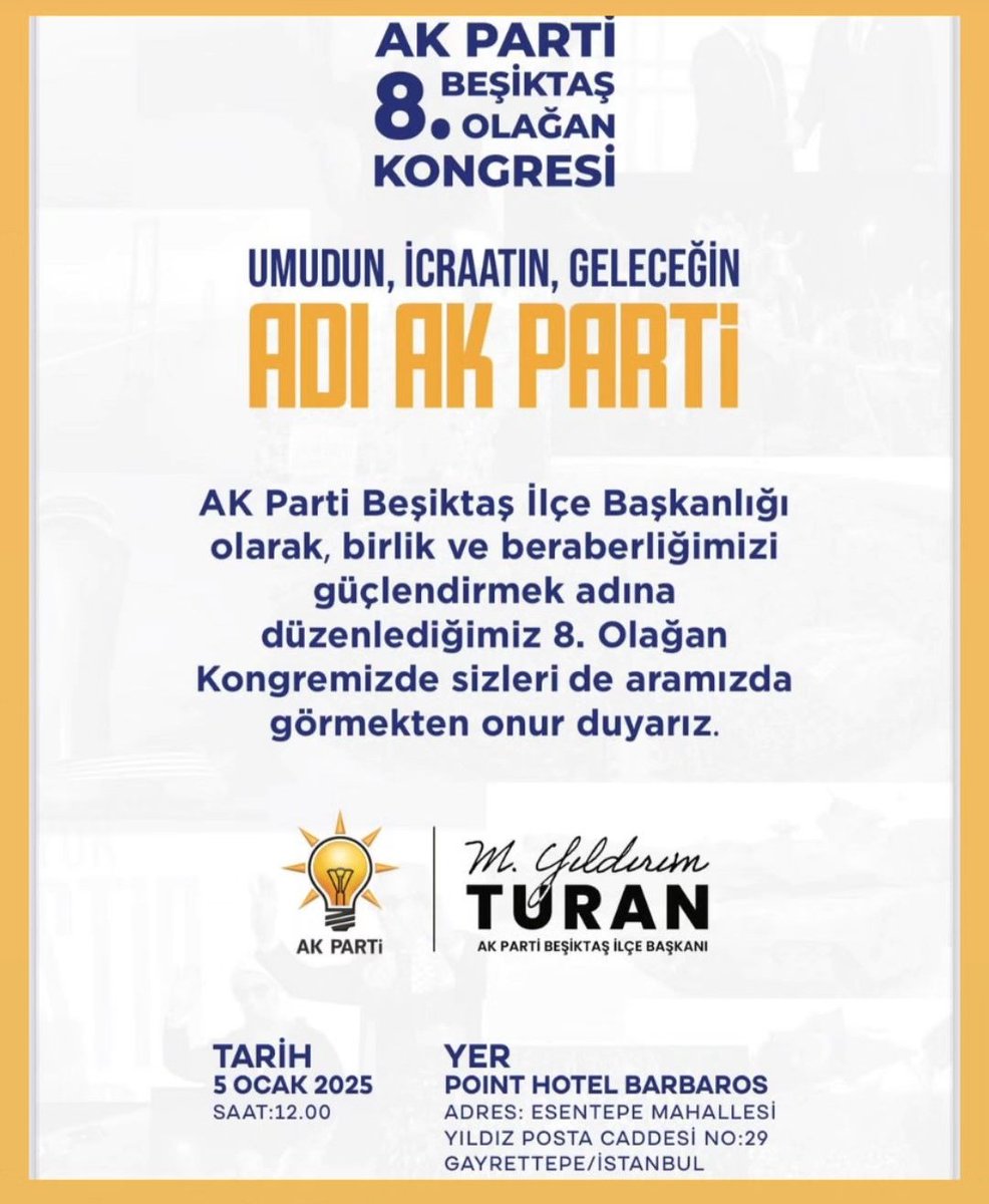 Umudun, İcraatın, geleceği.Adı Ak Parti