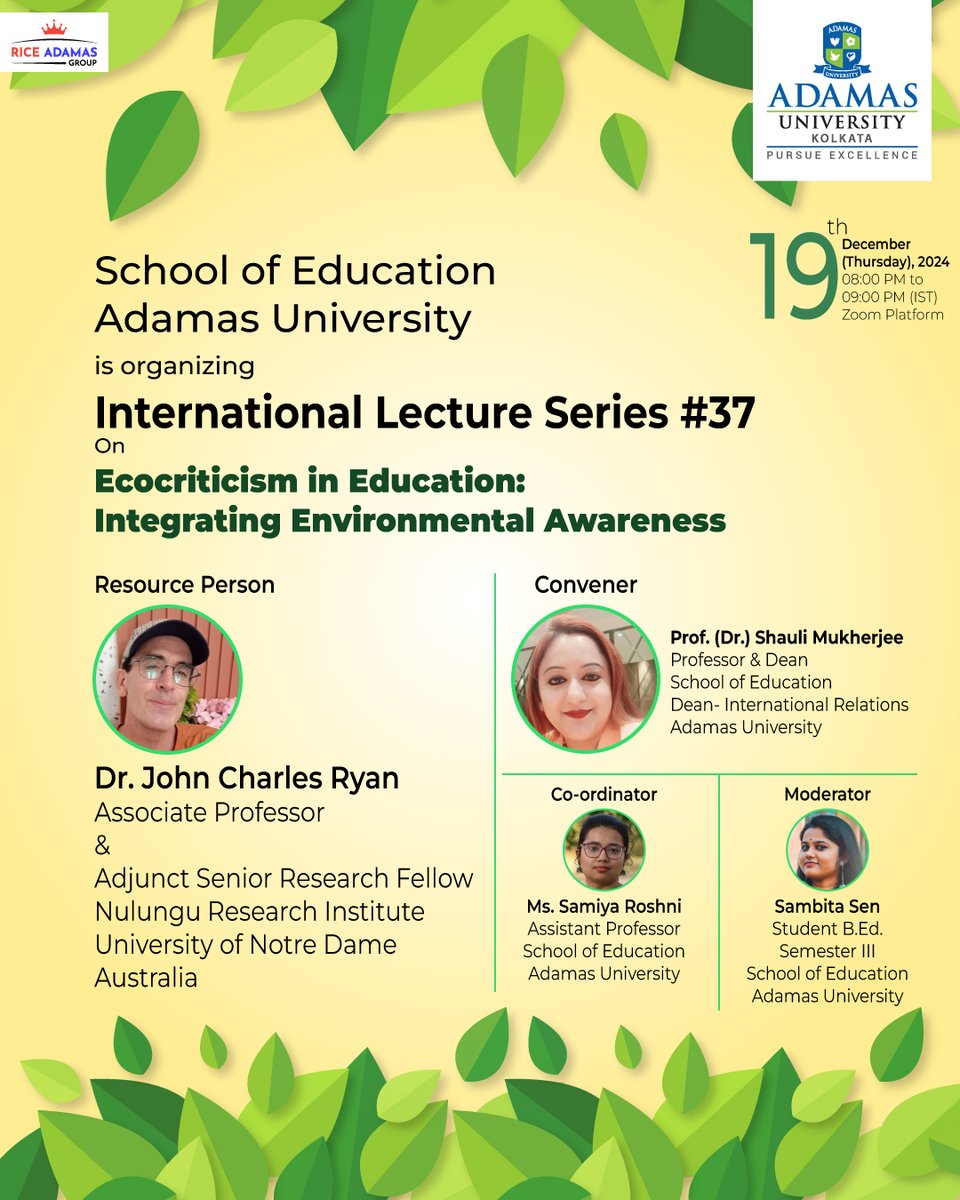 jcryan22's tweet photo. Join me for  'Ecocriticism in Education: Integrating Environmental Awareness'  (online, Thursday, 19th December, 8pm IST). All welcome.
 
https://t.co/sNrGBCjqHl

Meeting ID: 917 2161 2012
Passcode: 519907 https://t.co/vOaKkiRbVQ