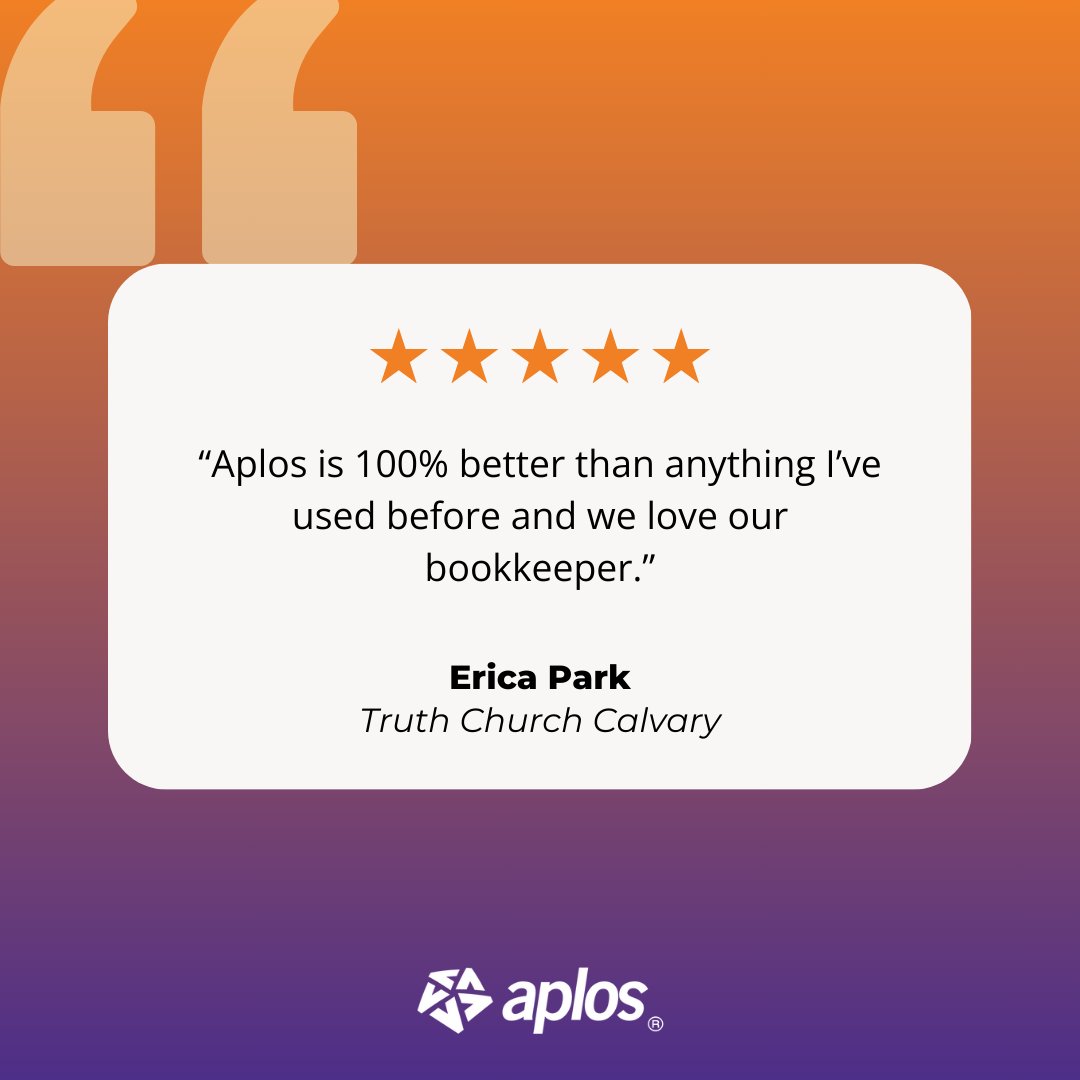 Aplos_Software's tweet photo. If you don't absolutely love 💕 your current accounting software, it's time to give Aplos a try. We are loved by our customers and we are built for nonprofits.

Start your free trial today (no credit card required 😉) at https://t.co/ev5OLkKCTc https://t.co/qGfa4gc0Fc