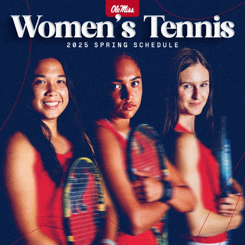 OleMissWTennis's tweet photo. One month until we're back 👏

The 2025 spring schedule is here!