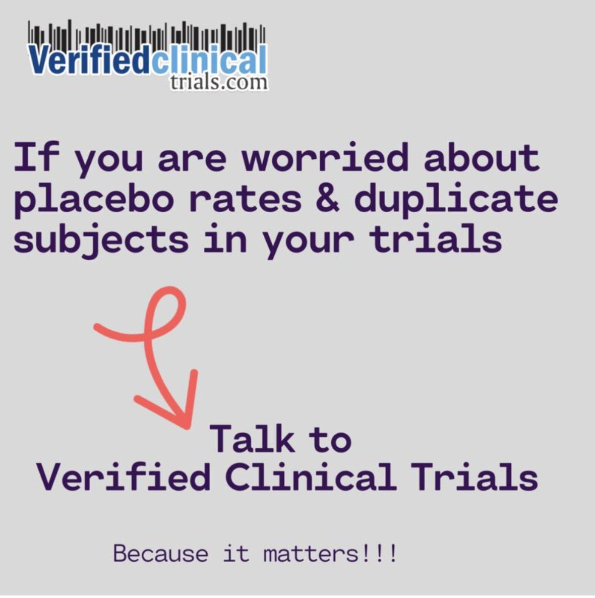 VerifiedTrials's tweet photo. Did you know that 10% or more of clinical trial participants may violate protocols as duplicate or professional research subjects? This silent issue can derail your study, increase costs, and even cause trial failure https://t.co/VvnVUdDD14