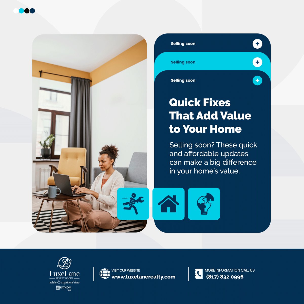 LuxeLaneRealty's tweet photo. Getting ready to sell your home? You don’t need a full renovation to make an impact. Here are some quick, budget-friendly fixes that can boost your home’s value and attract buyers:

1️⃣ Fresh Coat of Paint  
Neutral tones can make your space feel larger, brighter, and more inv... https://t.co/U3rDqlGJyi