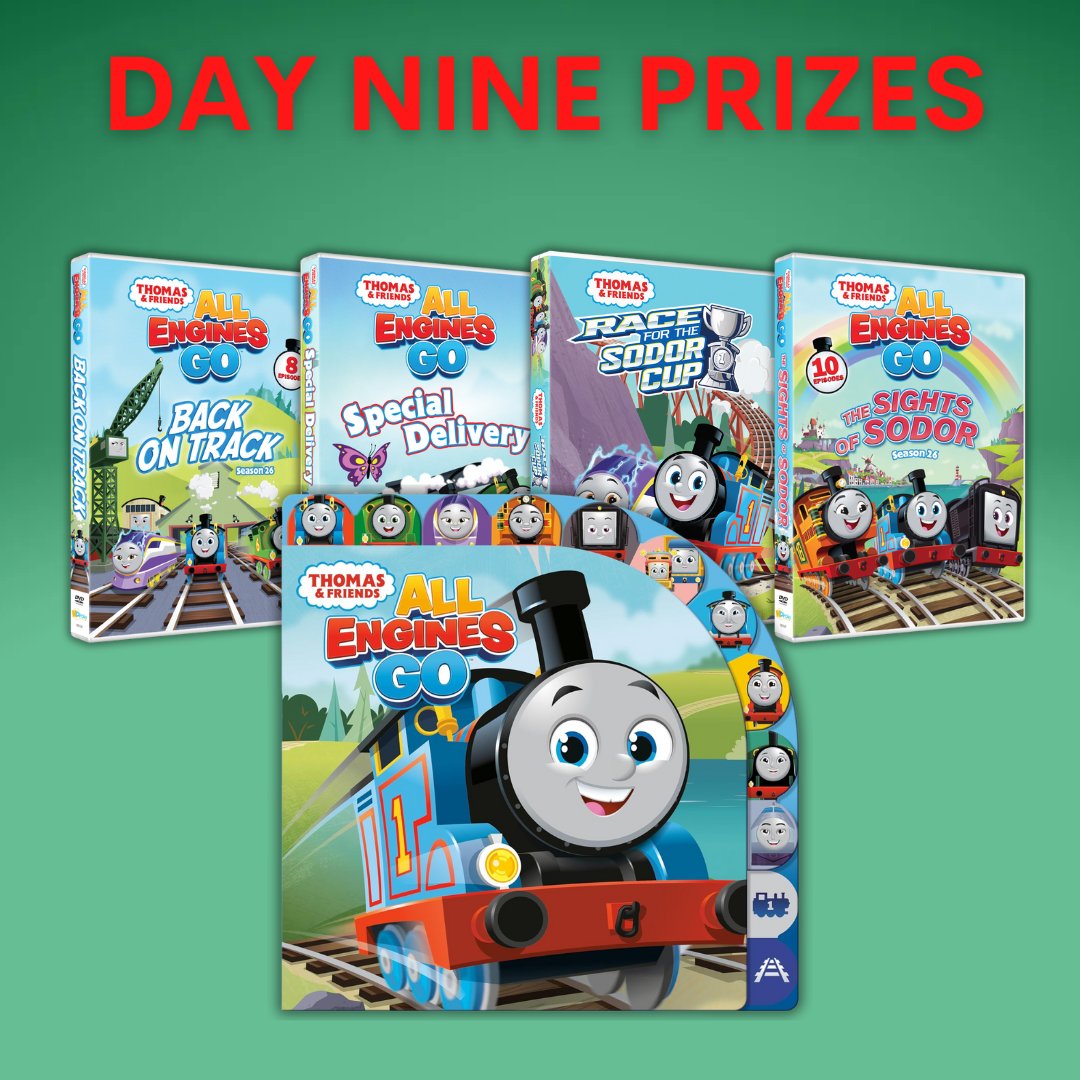 NCircle's tweet photo. 12 DAYS OF GIVEAWAYS DAY NINE🎁

Today, a THOMAS &amp; FRIENDS! Enter at https://t.co/BZ3F1mLskb! Entries will be open until 10:00am CST on 12/18. Winners will be contacted via email on 12/18 no later than 2pm CST.

#thomasandfriends #trains #animation #dvd #kids #prizes #ncircle https://t.co/StI2jYwghL