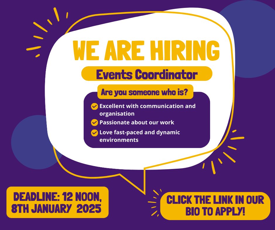 JPFoundation's tweet photo. 🚨 We’re hiring! 🚨
Are you passionate about planning, organising, and creating unforgettable experiences?
#JoinOurTeam as an #EventsCoordinator!
Click the link in our bio to apply now!
📅 Deadline: 12 noon, 8th January 2025
#NowHiring #JobOpportunity https://t.co/4DhweE5GIR