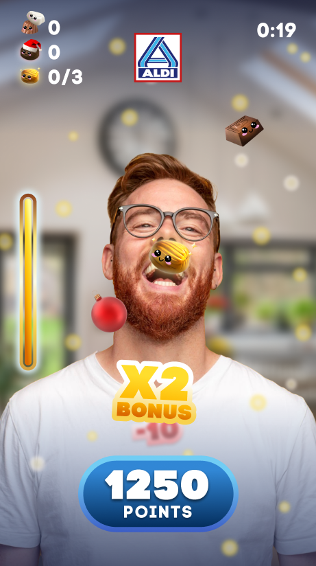 Octarinacompany's tweet photo. Choco go est un jeu d'activation marketing pour Aldi que nous avons réalisé avec @RetailVR_ Détection de logo et de visage  pour un jeu concours fun en AR https://t.co/e6DCBPO5wb A jouer sur son portable pour manger les chocolats ! https://t.co/RQtAAb8V2z #AR #AI #marketing https://t.co/vaQpOZVPgN
