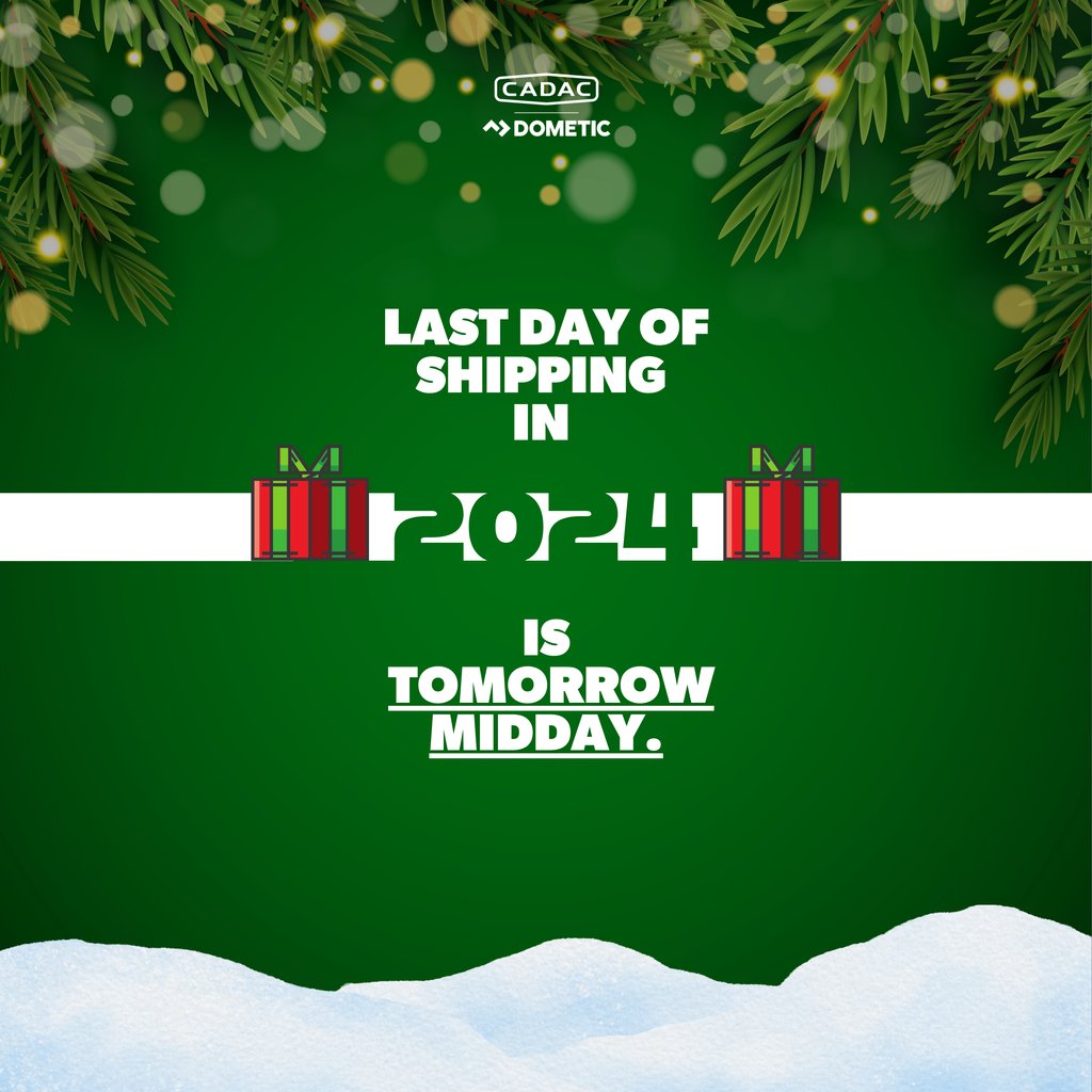 🎉🚨 Last chance to ship in 2024! 🚨🎉

Tomorrow, December 18th, midday, is the final day for shipping this year! 

📦✨ Don’t miss out – get your orders in now! ⏳

#LastDay #ShippingDeadline #2024 #cadacdometic #bbq