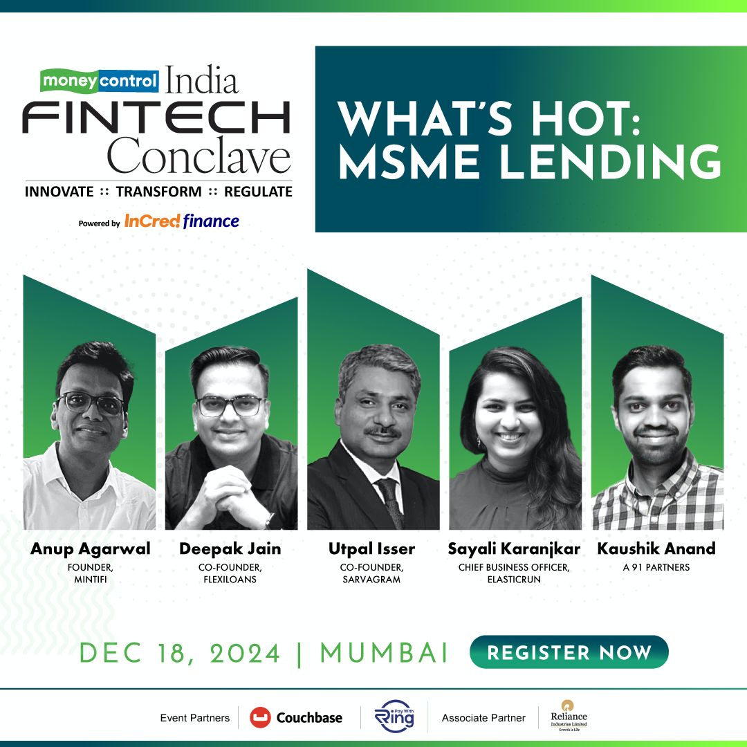 Discover what's next for the red-hot MSME lending space? 

Join industry stalwarts Anup Agarwal, Utpal Isser, Deepak Jain, Sayali Karanjkar and Kaushik Anand as they deep-dive into challenges and opportunities in MSME lending at #MCFintechConclave 2024. 

Mark your calendars: