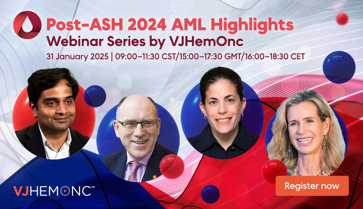 VJHemOnc (@vjhemonc) on Twitter photo Join us for our Post-ASH 2024 #AML Highlights🔬🩸
Presentations & discussions on selected abstracts from #ASH24
🗓️ 31 Jan 2025
Chair <a href="/Daver_Leukemia/">Naval Daver, M.D.</a> | Moderators <a href="/charliecraddock/">Charlie Craddock CBE</a> <a href="/jaltmanmd/">Jessica Altman, MD</a> & Marion Subklewe
👉ow.ly/KhwJ50U6Q9F
#LeuSM #AMLsm Join us for our Post-ASH 2024 #AML Highlights🔬🩸
Presentations & discussions on selected abstracts from #ASH24
🗓️ 31 Jan 2025
Chair <a href="/Daver_Leukemia/">Naval Daver, M.D.</a> | Moderators <a href="/charliecraddock/">Charlie Craddock CBE</a> <a href="/jaltmanmd/">Jessica Altman, MD</a> & Marion Subklewe
👉ow.ly/KhwJ50U6Q9F
#LeuSM #AMLsm