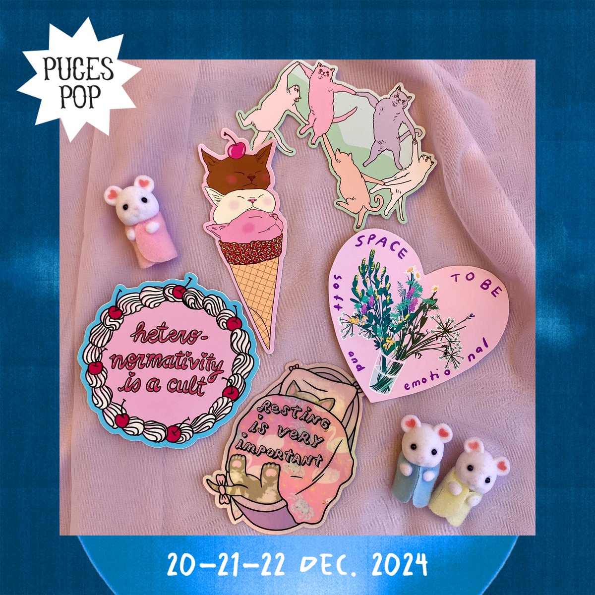 pucespopmtl's tweet photo. ❄️ Puces POP – Winter edition – Vol. 2 - 20-21-22 déc. 2024 ❄️

Découvrez quelques-uns de nos artisans d'impressions pour cette dernière édition hivernale de Puces POP de l'année ! Vous trouverez toutes les informations sur les artisans via le site de POP Montréal. ✐ https://t.co/h52XvBPu0w
