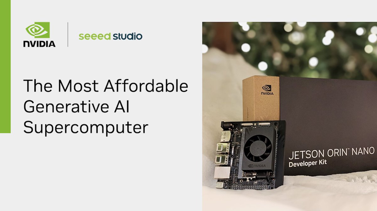 seeedstudio's tweet image. Get the Most Affordable Generative AI #Supercomputer at $249, the NVIDIA Jetson Orin™ Nano Super Developer Kit at Seeed:  seeedstudio.com/NVIDIAr-Jetson…
As the Elite partner of @NVIDIARobotics, Seeed is excited to share the release of this super kit, a compact, yet powerful computer