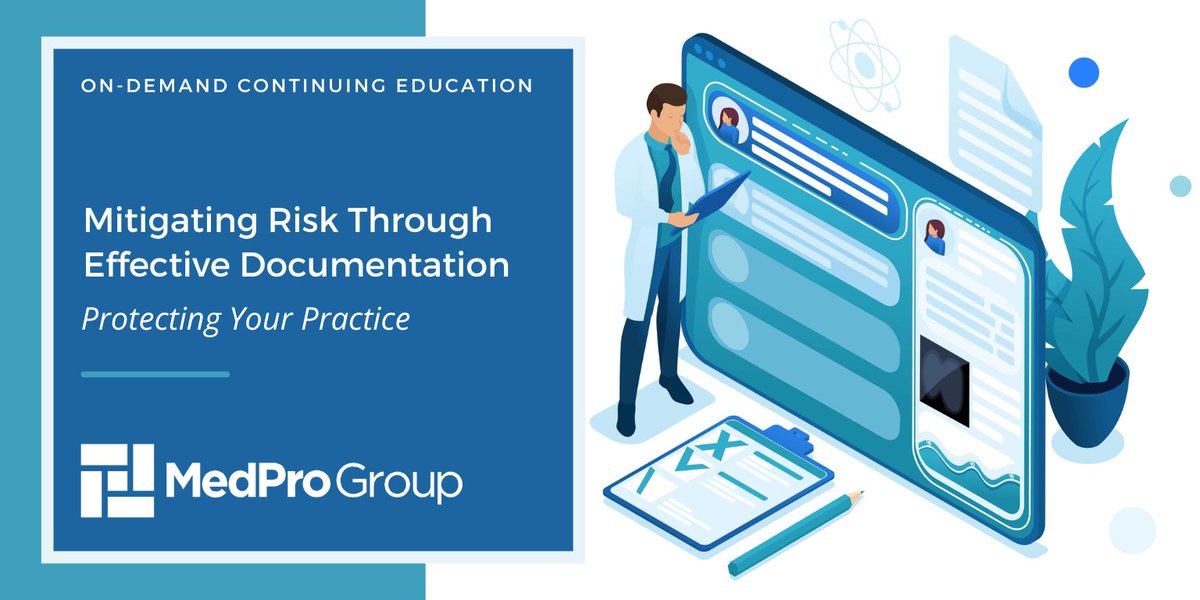 MedProProtector's tweet photo. #Documenation is a vital aspect of patient care, yet it remains a significant area of #liability risk for healthcare professionals. Our new program explores the role of documentation in #malpractice cases and offers key risk strategies. https://t.co/iUWyoFyn6H https://t.co/NdOFvC0UnV