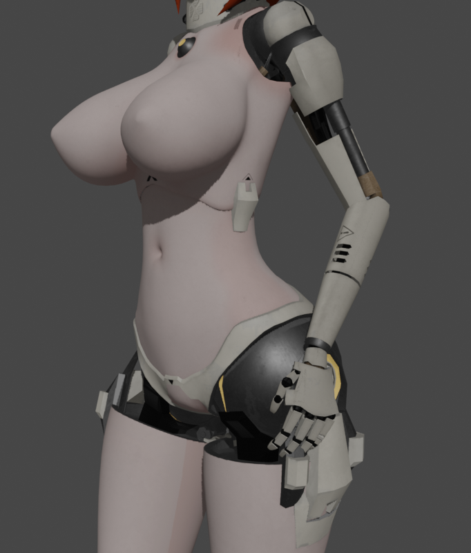 bee_tis's tweet photo. i think thats the texture complete cos i am very happy with this
next the facial blendshapes
additionally for people who read this please comment what price you think i should sell this avatar for
#b3d #vtuber #vrchat #mecha #robotgirl https://t.co/h285qXknp6