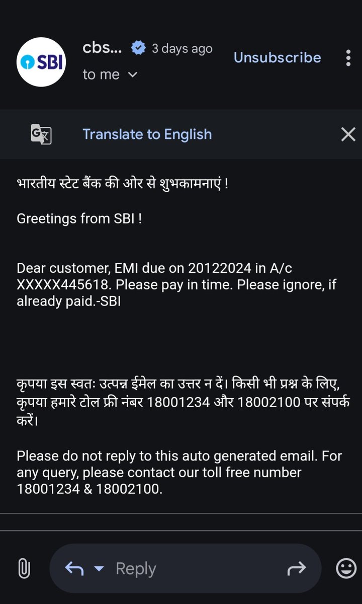 joy_dbong's tweet photo. Dear @TheOfficialSBI ,

We are Bengali, Not Hindian. This is utter disappointment from your Hindi communication. Not requesting but demanding to resolve this problem. And #stophindiimposition to a Non Hindi but Indian customer.
@RBI #SBI https://t.co/npBMtDsCQs