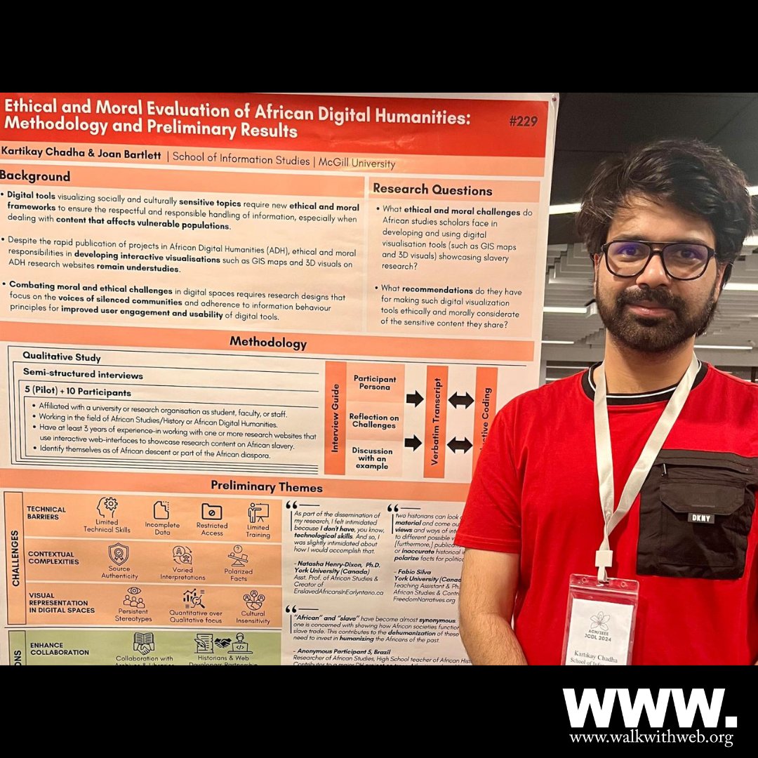 Our CEO <a href="/WalkWithWeb/">Walk With Web</a> and PhD candidate @McGillU Kartikay Chadha is presenting at #JCDL2024, exploring Digital Libraries in the Age of AI: Challenges and Opportunities. Thanks to <a href="/HKUniversity/">The University of Hong Kong</a>, @McGillSIS, <a href="/SSHRC_CRSH/">SSHRC</a> &amp; all sponsors for supporting this vital international forum!