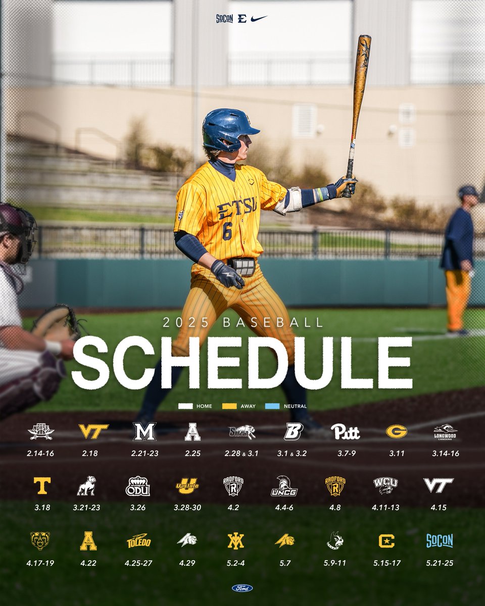 Our 2025 schedule is here! We are under two months away from opening day for Buccaneer baseball! 

🔗: tinyurl.com/bp59xwe6

#ETSUTough #Together