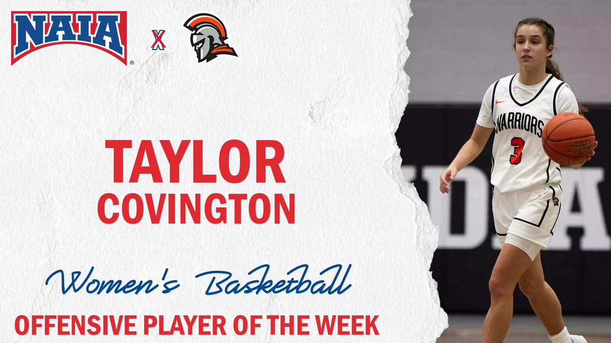 W🏀
Taylor Covington of <a href="/INTechWarriors/">Indiana Tech Warriors</a> is this week's #NAIAWBB Offensive Player of the Week

For more -->  naia.prestosports.com/x/nl31i

#collegebaksetball #NAIAPOTW