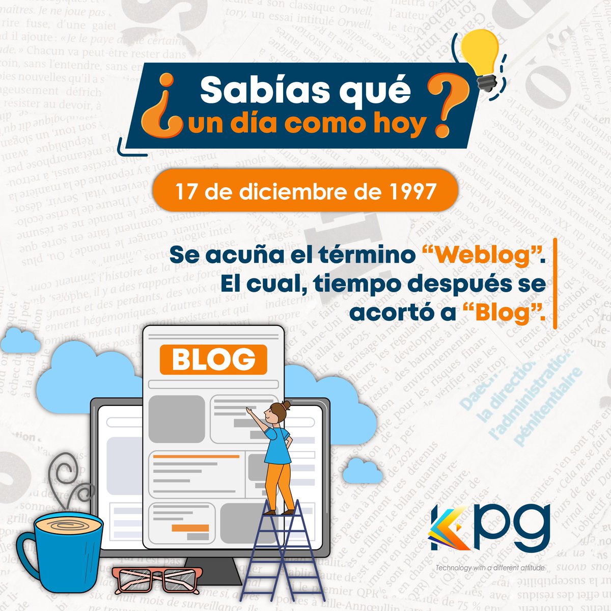 🚀Conoce más del término “Weblog” y “Blog” en el siguiente enlace:📝

bit.ly/3BzpTm4

Conoce nuestros servicios. Visita nuestra página web:

kpginc.com

#Blog #Weblog #DatoscuriososKPG #KPG #KPGInc