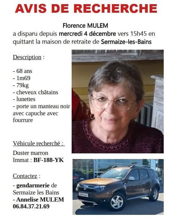 La maman d’une amie a disparu depuis deux semaines, si vous pouvez partager, 🙏