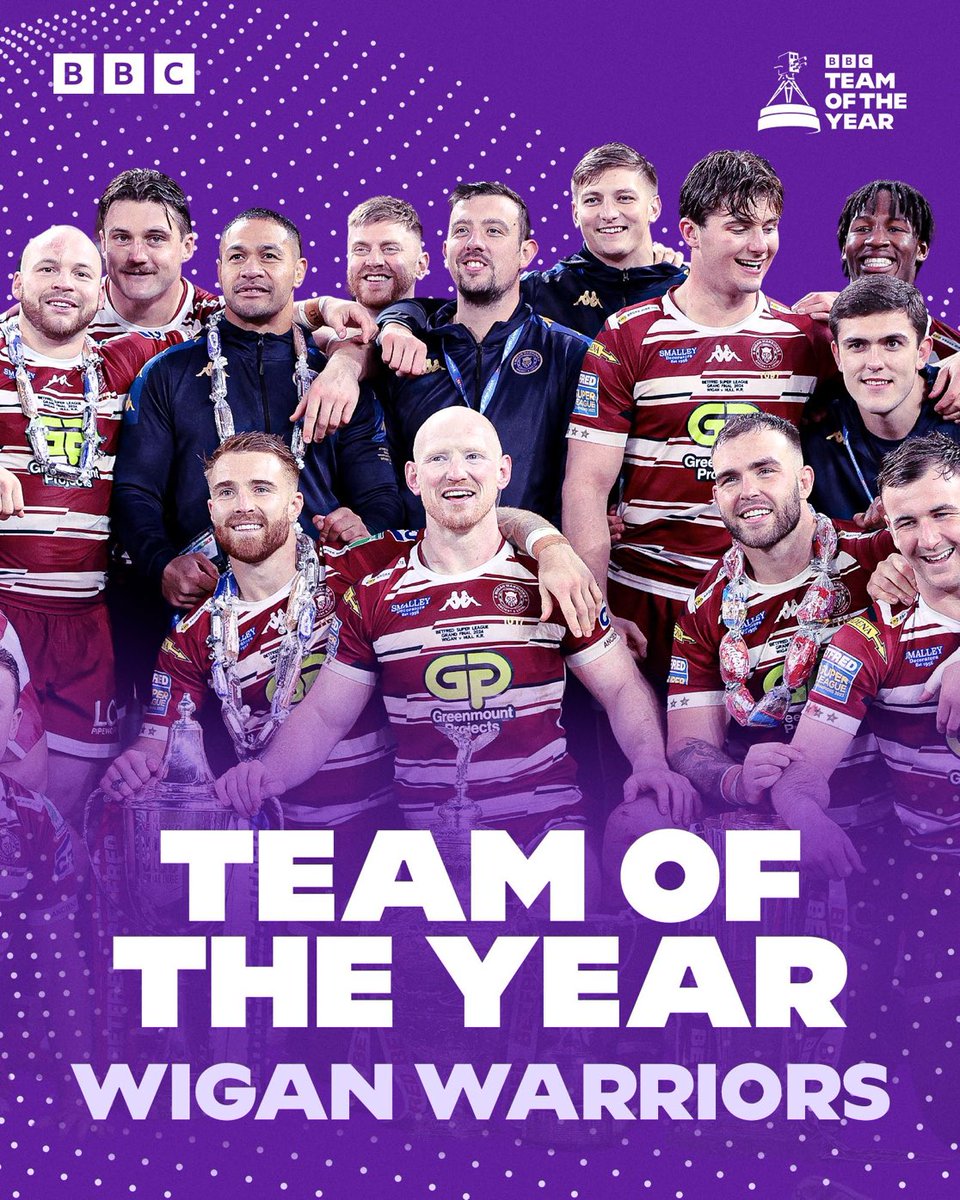 BBC Sport Manchester (@bbcrmsport) on Twitter photo 🏆 <a href="/SuperLeague/">Betfred Super League</a>
🏆<a href="/WClubChallenge/">World Club Challenge🌎</a>
🏆 <a href="/TheChallengeCup/">Betfred Challenge Cup</a>
<a href="/WiganWarriorsRL/">Wigan Warriors 🍒⚪️</a> men’s squad have been named BBC Sports Personality Team of the Year 2024!
📺 Watch: bbc.in/49FbNMJ
#SPOTY #WWRL #bbcrl 🏆 <a href="/SuperLeague/">Betfred Super League</a>
🏆<a href="/WClubChallenge/">World Club Challenge🌎</a>
🏆 <a href="/TheChallengeCup/">Betfred Challenge Cup</a>
<a href="/WiganWarriorsRL/">Wigan Warriors 🍒⚪️</a> men’s squad have been named BBC Sports Personality Team of the Year 2024!
📺 Watch: bbc.in/49FbNMJ
#SPOTY #WWRL #bbcrl