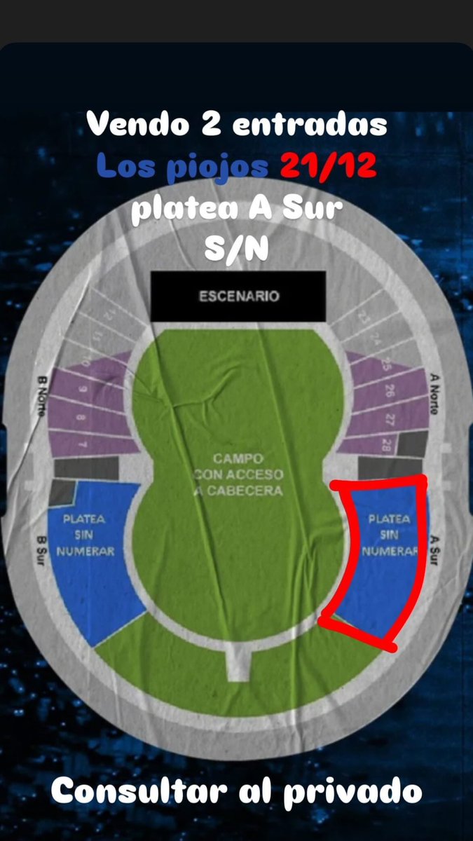 LunaGuidi's tweet photo. VENDO 2 entradas los piojos 21/12
-Platea A Sur S/N

Instagram: lunitaguidi https://t.co/nG4eq5sIXP