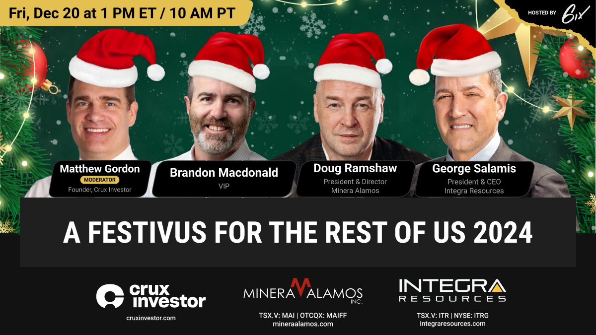 Join us for an annual Festivus celebration (live webinar) on Friday December 20th at 1pmET. There will be an airing of grievances and if we're lucky, feats of strength. 

Don't miss this December tradition: bit.ly/4iJusuL 

$MAI.V $MAIFF