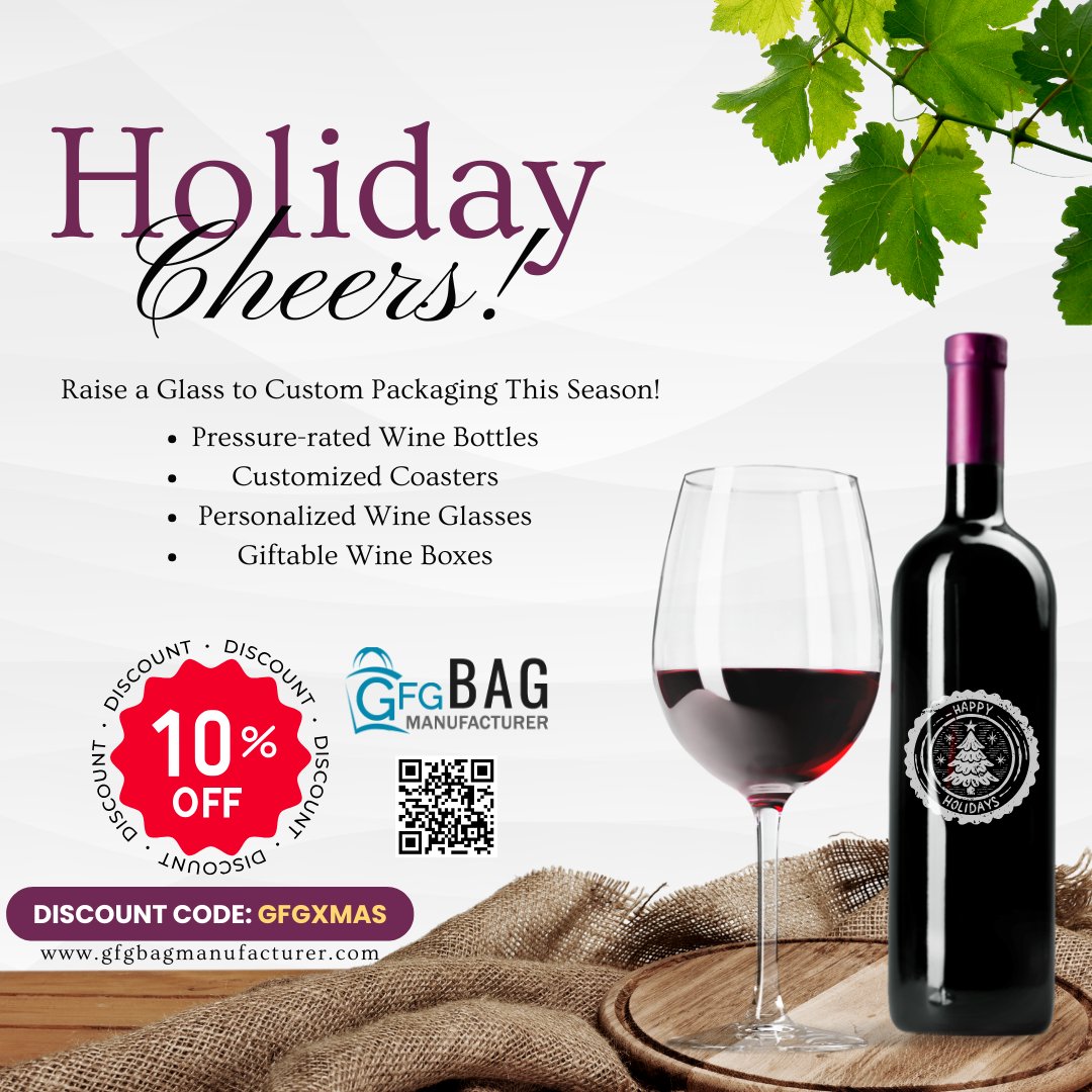 GFGManufacturer's tweet image. Customize Your Holiday Packaging Today 🌟

Save up to 70% with Discount Code: GFGXMAS
☎️ 865 770 3722
📩 info@gfgbagmanufacturer.com
🪩 gfgbagmanufacturer.com

#winebottle #wineboxes #coasterset #wineglasses #gfgbagmanufacturer #webringyourdesignstolife